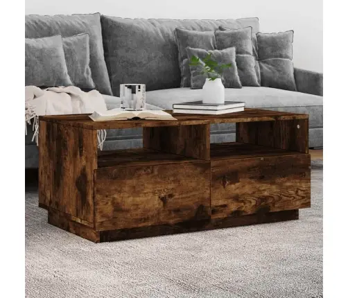 Kafijas Galdiņš Ar Led, Ozolkoka, 90X49X40 Cm Vidaxl