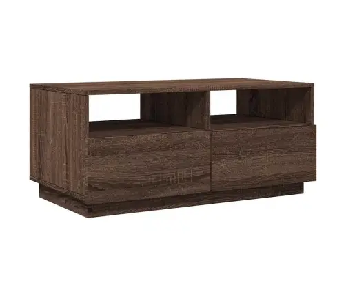 Kafijas Galdiņš Ar Led, Brūna Ozolkoka, 90X49X40 Cm Vidaxl