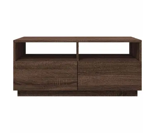 Kafijas Galdiņš Ar Led, Brūna Ozolkoka, 90X49X40 Cm Vidaxl