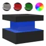 Kavos Staliukas Su Led Lemputėmis, Juodos Spalvos, 50X50X40Cm Kavos Staliukas Su Led Lemputėmis, Juodos Spalvos, 50X50X40Cm