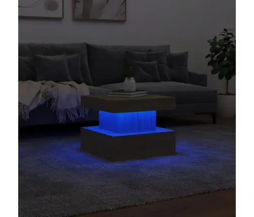 Kafijas Galdiņš Ar Led, Ozolkoka Krāsa, 50X50X40 Cm Vidaxl