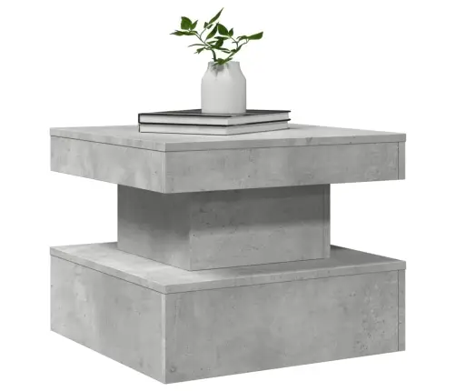 Kafijas Galdiņš Ar Led, Betona Pelēks, 50X50X40 Cm Vidaxl
