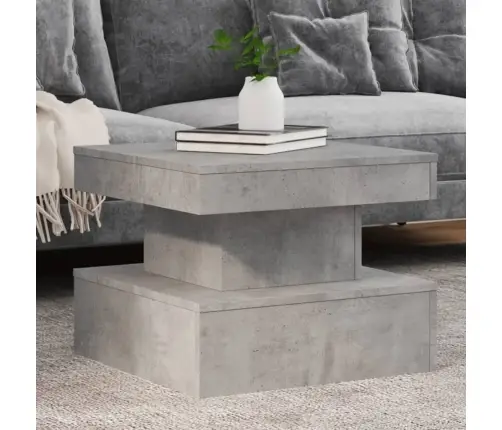 Kafijas Galdiņš Ar Led, Betona Pelēks, 50X50X40 Cm Vidaxl