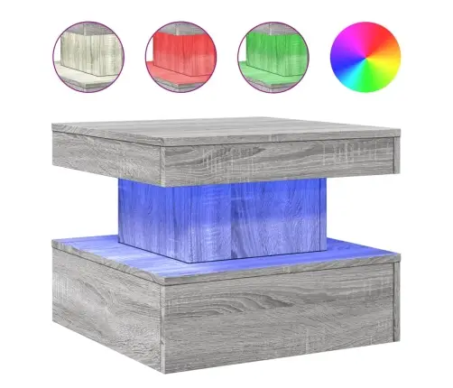 Kohvilaud Led-Tuledega, Hall Sonoma Tamm, 50 X 50 X 40 Cm