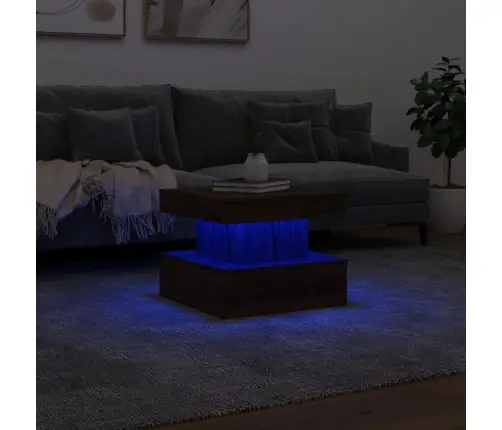 Kohvilaud Led-Tuledega, Pruun Tamm, 50 X 50 X 40 Cm