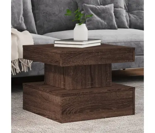 Kohvilaud Led-Tuledega, Pruun Tamm, 50 X 50 X 40 Cm