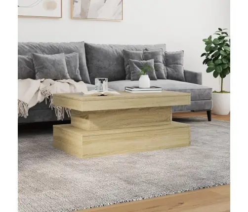 Kafijas Galdiņš Ar Led, Ozolkoka, 90X50X40 Cm Vidaxl