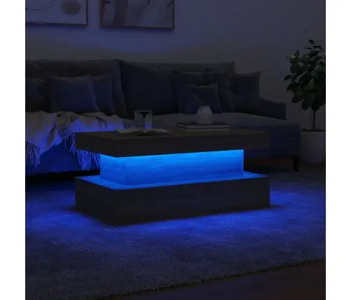 Kafijas Galdiņš Ar Led, Ozolkoka, 90X50X40 Cm Vidaxl