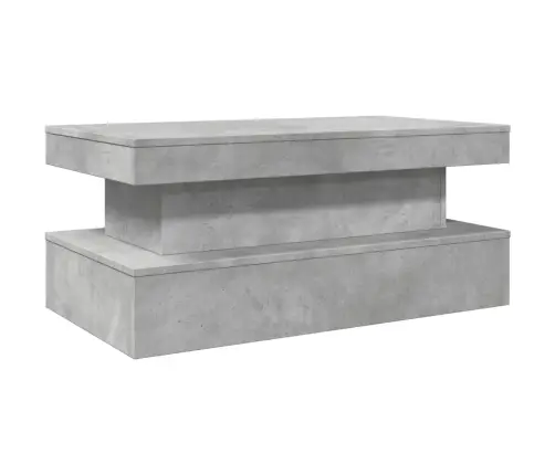 Led-Tuledega Kohvilaud, Betoonhall, 90X50X40 Cm