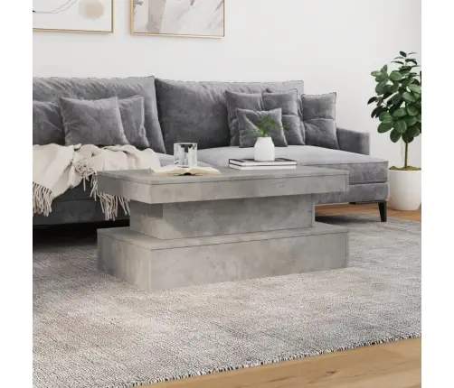 Led-Tuledega Kohvilaud, Betoonhall, 90X50X40 Cm