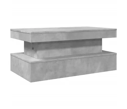 Led-Tuledega Kohvilaud, Betoonhall, 90X50X40 Cm