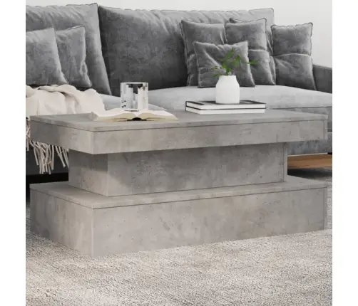 Led-Tuledega Kohvilaud, Betoonhall, 90X50X40 Cm