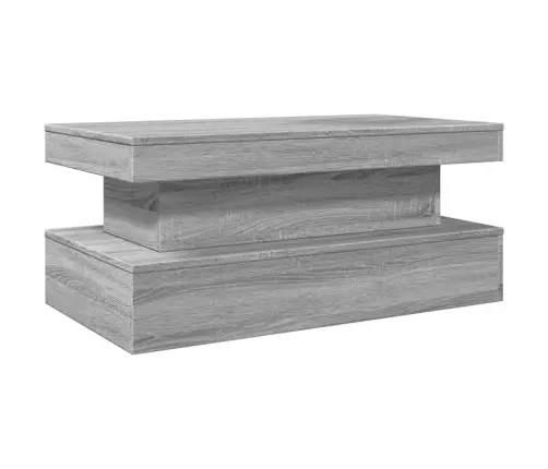 Kafijas Galdiņš Ar Led, Pelēka Koka, 90X50X40 Cm Vidaxl