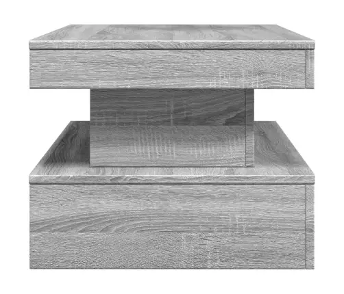 Kafijas Galdiņš Ar Led, Pelēka Koka, 90X50X40 Cm Vidaxl