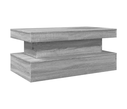 Kafijas Galdiņš Ar Led, Pelēka Koka, 90X50X40 Cm Vidaxl