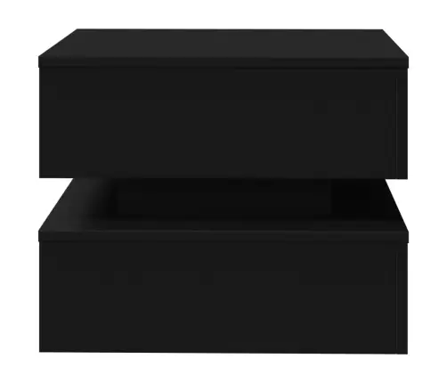 Kavos Staliukas Su Led Lemputėmis, Juodos Spalvos, 50X50X40Cm Kavos Staliukas Su Led Lemputėmis, Juodos Spalvos, 50X50X40Cm