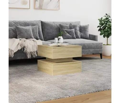 Kafijas Galdiņš Ar Led, Ozolkoka Krāsa, 50X50X40 Cm Vidaxl Kafijas Galdiņš Ar Led, Ozolkoka Krāsa, 50X50X40 Cm Vidaxl