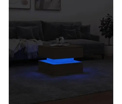 Kafijas Galdiņš Ar Led, Ozolkoka Krāsa, 50X50X40 Cm Vidaxl Kafijas Galdiņš Ar Led, Ozolkoka Krāsa, 50X50X40 Cm Vidaxl