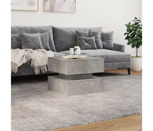 Kafijas Galdiņš Ar Led, Betona Pelēks, 50X50X40 Cm Vidaxl