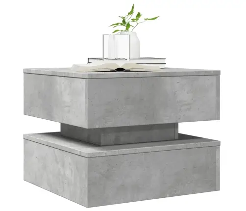 Kafijas Galdiņš Ar Led, Betona Pelēks, 50X50X40 Cm Vidaxl