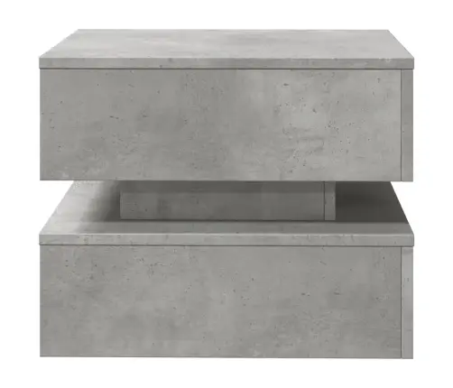 Kafijas Galdiņš Ar Led, Betona Pelēks, 50X50X40 Cm Vidaxl