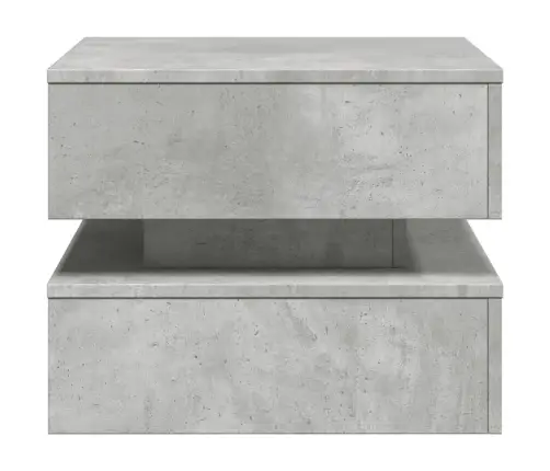 Kafijas Galdiņš Ar Led, Betona Pelēks, 50X50X40 Cm Vidaxl