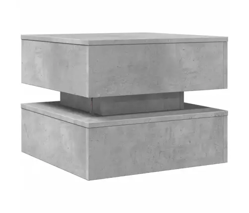 Kafijas Galdiņš Ar Led, Betona Pelēks, 50X50X40 Cm Vidaxl