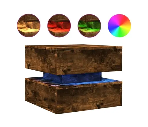 Kafijas Galdiņš Ar Led, Ozolkoka Krāsa, 50X50X40 Cm Vidaxl