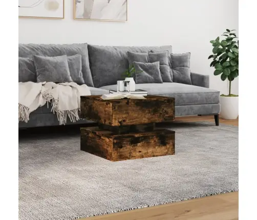 Kafijas Galdiņš Ar Led, Ozolkoka Krāsa, 50X50X40 Cm Vidaxl