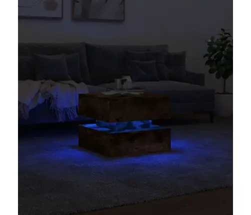 Kafijas Galdiņš Ar Led, Ozolkoka Krāsa, 50X50X40 Cm Vidaxl