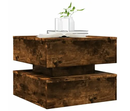 Kafijas Galdiņš Ar Led, Ozolkoka Krāsa, 50X50X40 Cm Vidaxl