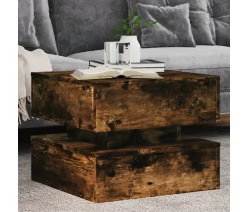 Kafijas Galdiņš Ar Led, Ozolkoka Krāsa, 50X50X40 Cm Vidaxl