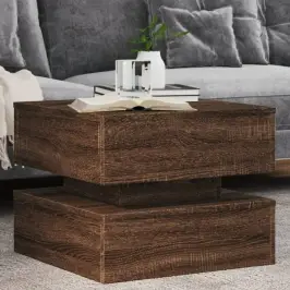 Kohvilaud Led-Tuledega, Pruun Tamm, 50 X 50 X 40 Cm