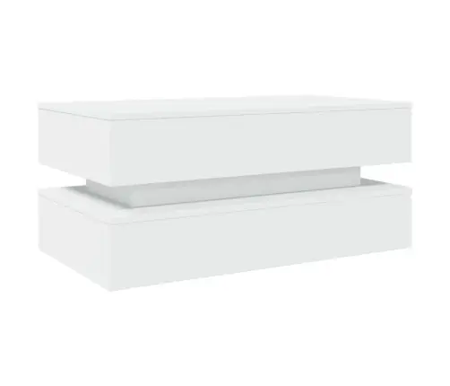 Kafijas Galdiņš Ar Led, Balts, 90X50X40 Cm Vidaxl