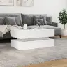 Kafijas Galdiņš Ar Led, Balts, 90X50X40 Cm Vidaxl