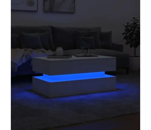 Kafijas Galdiņš Ar Led, Balts, 90X50X40 Cm Vidaxl