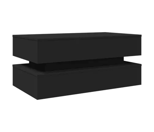 Led-Tuledega Kohvilaud, Must, 90X50X40 Cm