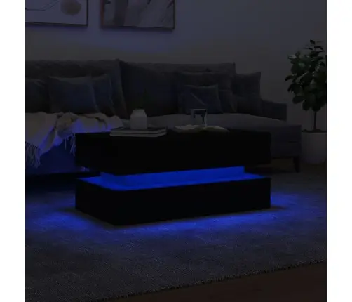 Led-Tuledega Kohvilaud, Must, 90X50X40 Cm
