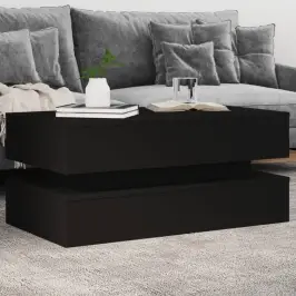 Kafijas Galdiņš Ar Led, Melns, 90X50X40 Cm Vidaxl