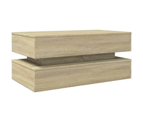 Led-Tuledega Kohvilaud, Sonoma Tamm, 90X50X40 Cm