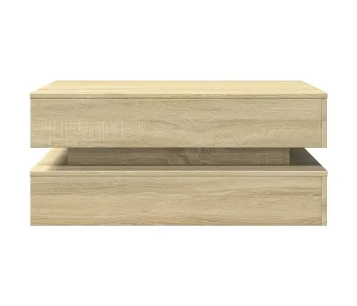 Led-Tuledega Kohvilaud, Sonoma Tamm, 90X50X40 Cm