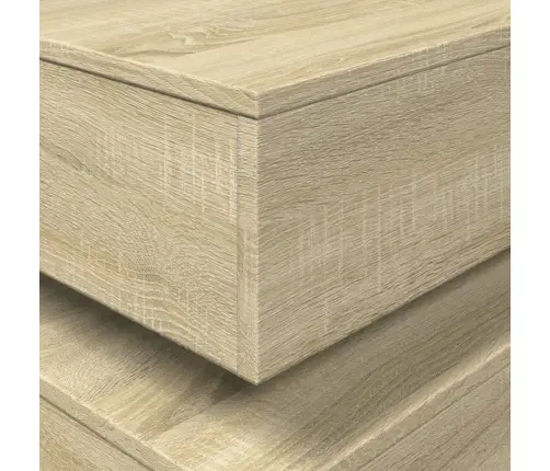 Led-Tuledega Kohvilaud, Sonoma Tamm, 90X50X40 Cm