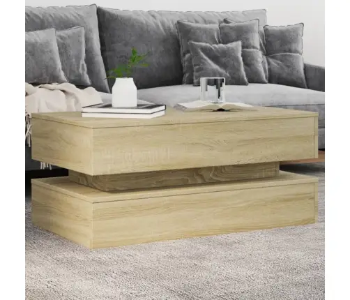 Led-Tuledega Kohvilaud, Sonoma Tamm, 90X50X40 Cm