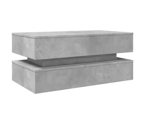 Kavos Staliukas Su Led Lemputėmis, Betono Pilkas, 90X50X40Cm Kavos Staliukas Su Led Lemputėmis, Betono Pilkas, 90X50X40Cm