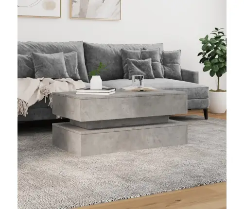 Kavos Staliukas Su Led Lemputėmis, Betono Pilkas, 90X50X40Cm Kavos Staliukas Su Led Lemputėmis, Betono Pilkas, 90X50X40Cm