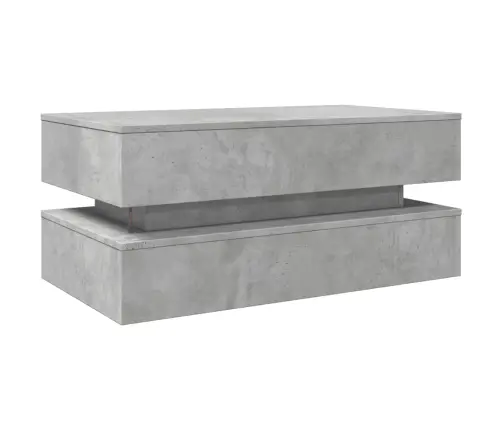 Kavos Staliukas Su Led Lemputėmis, Betono Pilkas, 90X50X40Cm Kavos Staliukas Su Led Lemputėmis, Betono Pilkas, 90X50X40Cm