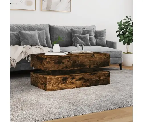 Kafijas Galdiņš Ar Led, Ozolkoka, 90X50X40 Cm Vidaxl