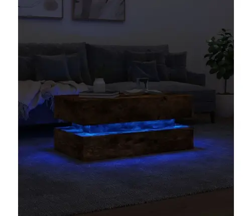 Kafijas Galdiņš Ar Led, Ozolkoka, 90X50X40 Cm Vidaxl