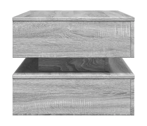 Kafijas Galdiņš Ar Led, Pelēka Koka, 90X50X40 Cm Vidaxl