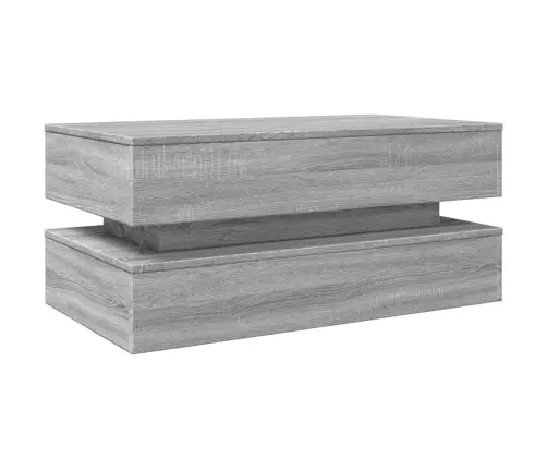 Kafijas Galdiņš Ar Led, Pelēka Koka, 90X50X40 Cm Vidaxl